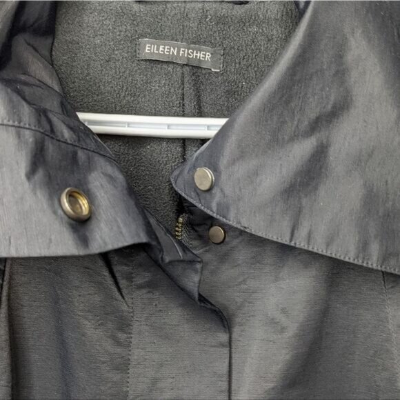 Eileen Fisher Stand Collar black Coat Small @B - Picture 5 of 9